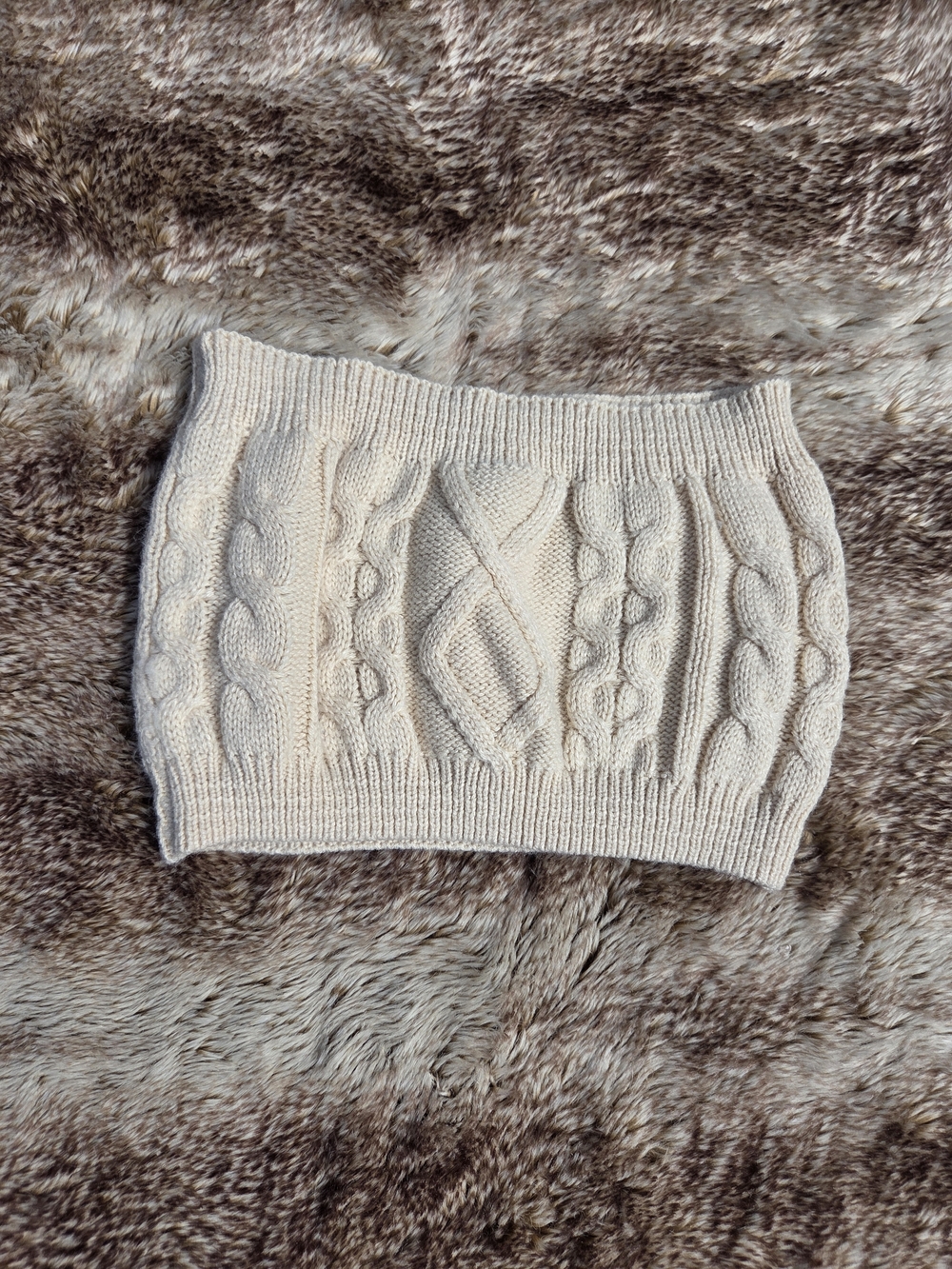 Princess Polly Cropped Knit Tube Top SM Strapless Soft Girl Coquette Y2K Cottage